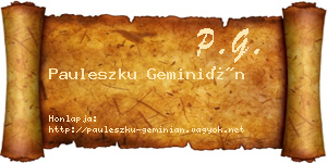 Pauleszku Geminián névjegykártya